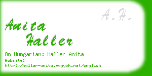 anita haller business card